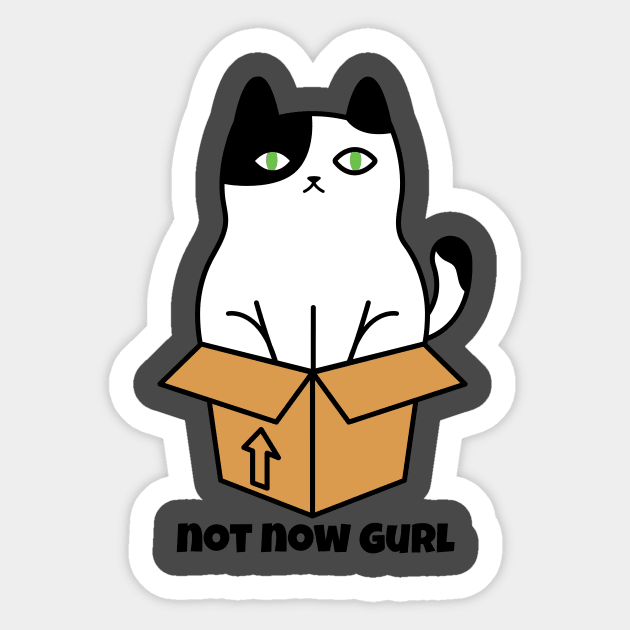Cat not now Gurl Sticker by FirstClassQueen